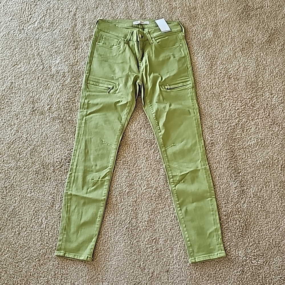 Mavi Karlina Mid Rise Skinny Jeans Green Size 27